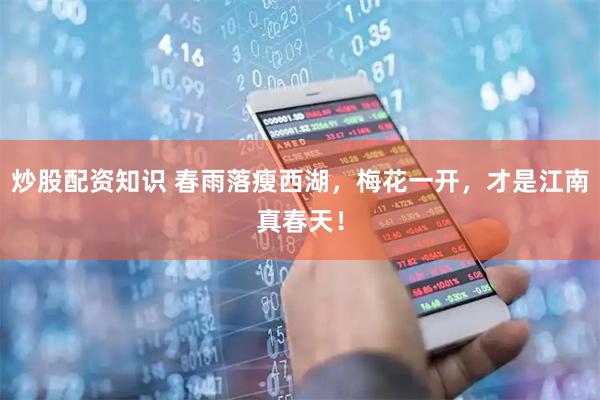 炒股配资知识 春雨落瘦西湖,梅花一开,才是江南真春天!